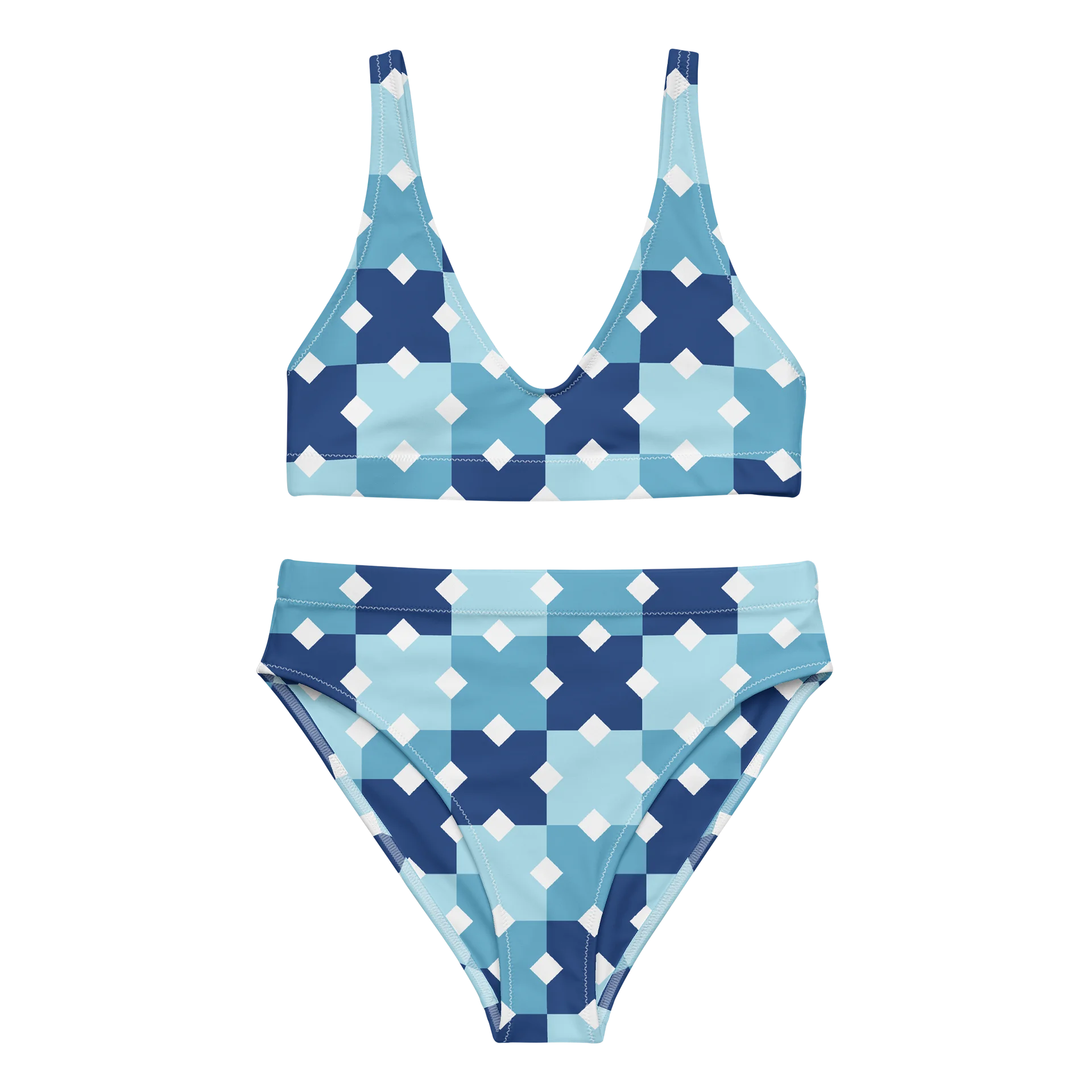 Blue Diamond Geometric High-Waisted Bikini product image (3)