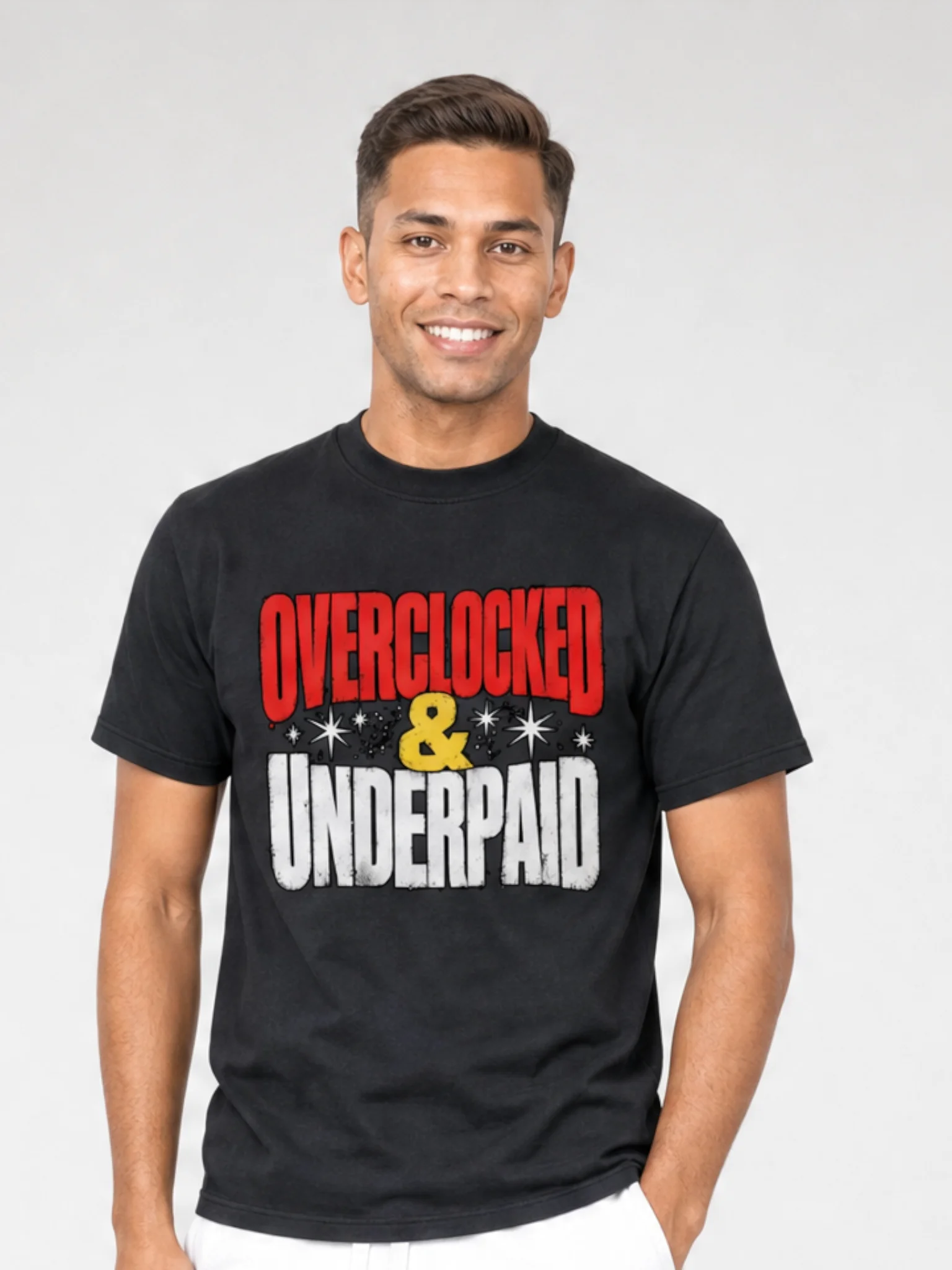 Overclocked & Underpaid Graphic T-Shirt product image (2)