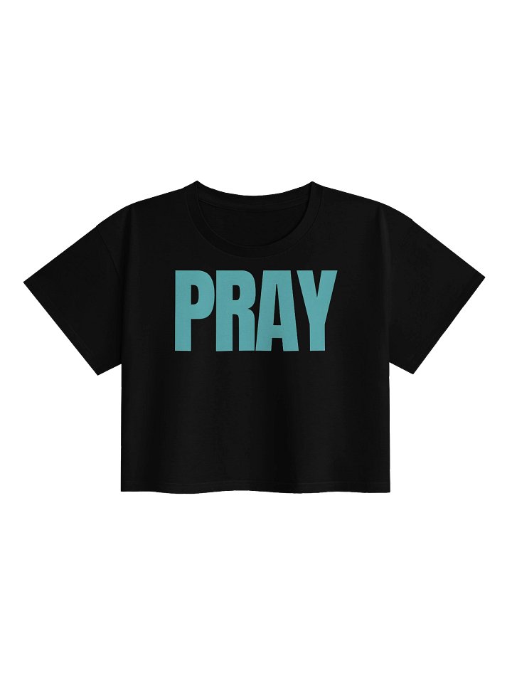 PRAYER TEAL RETRO WOMEN'S PREMIUM CROP TOP product image (1)
