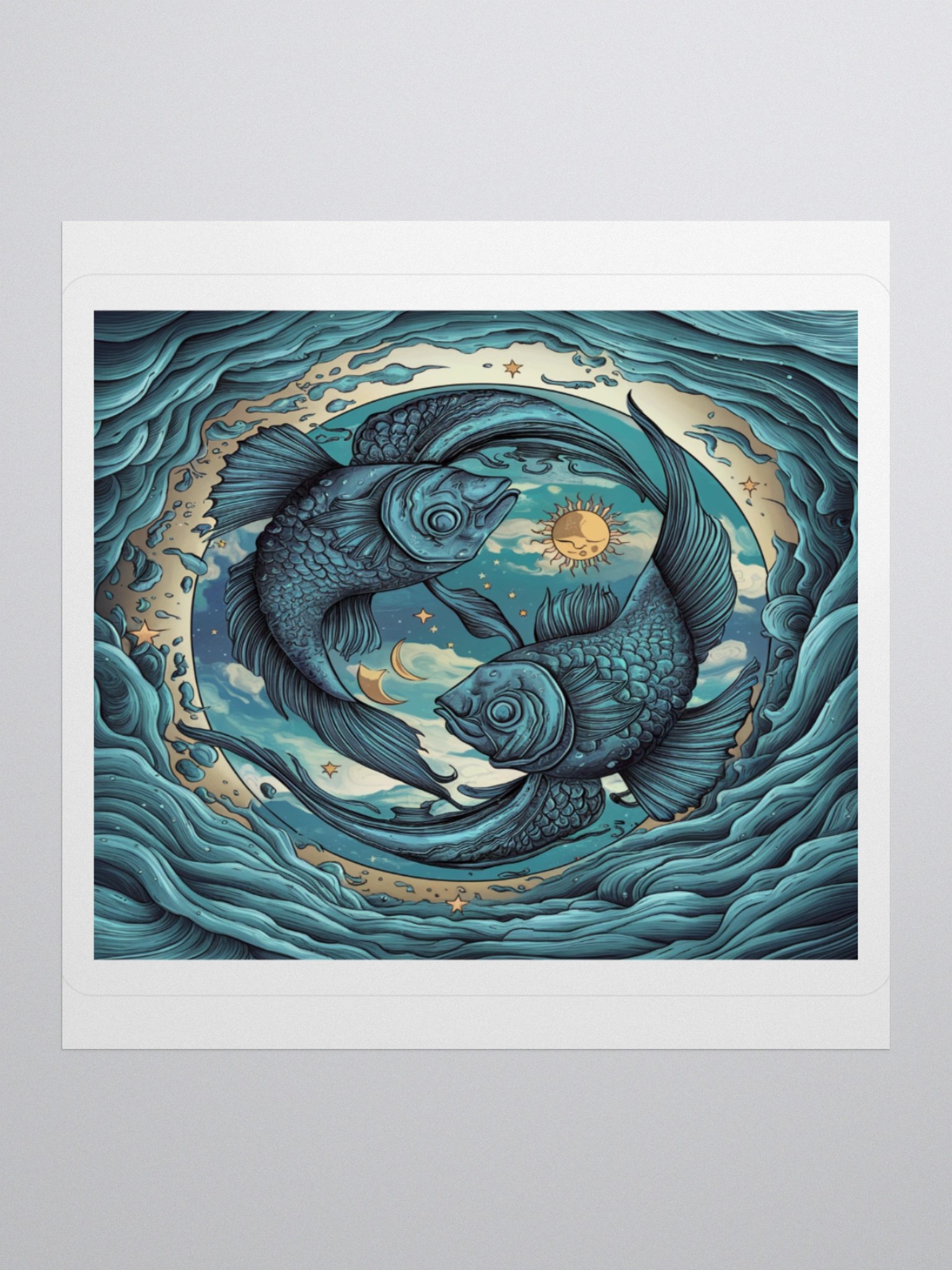 Exclusive Pisces Yin-Yang Fish Sticker - Perfect for Astrology Lovers! product image (2)