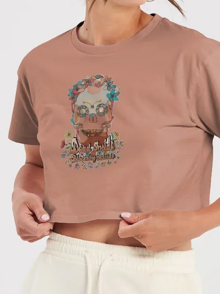 Cropped t-shirt - Dead Inside Blooming Outside product image (9)