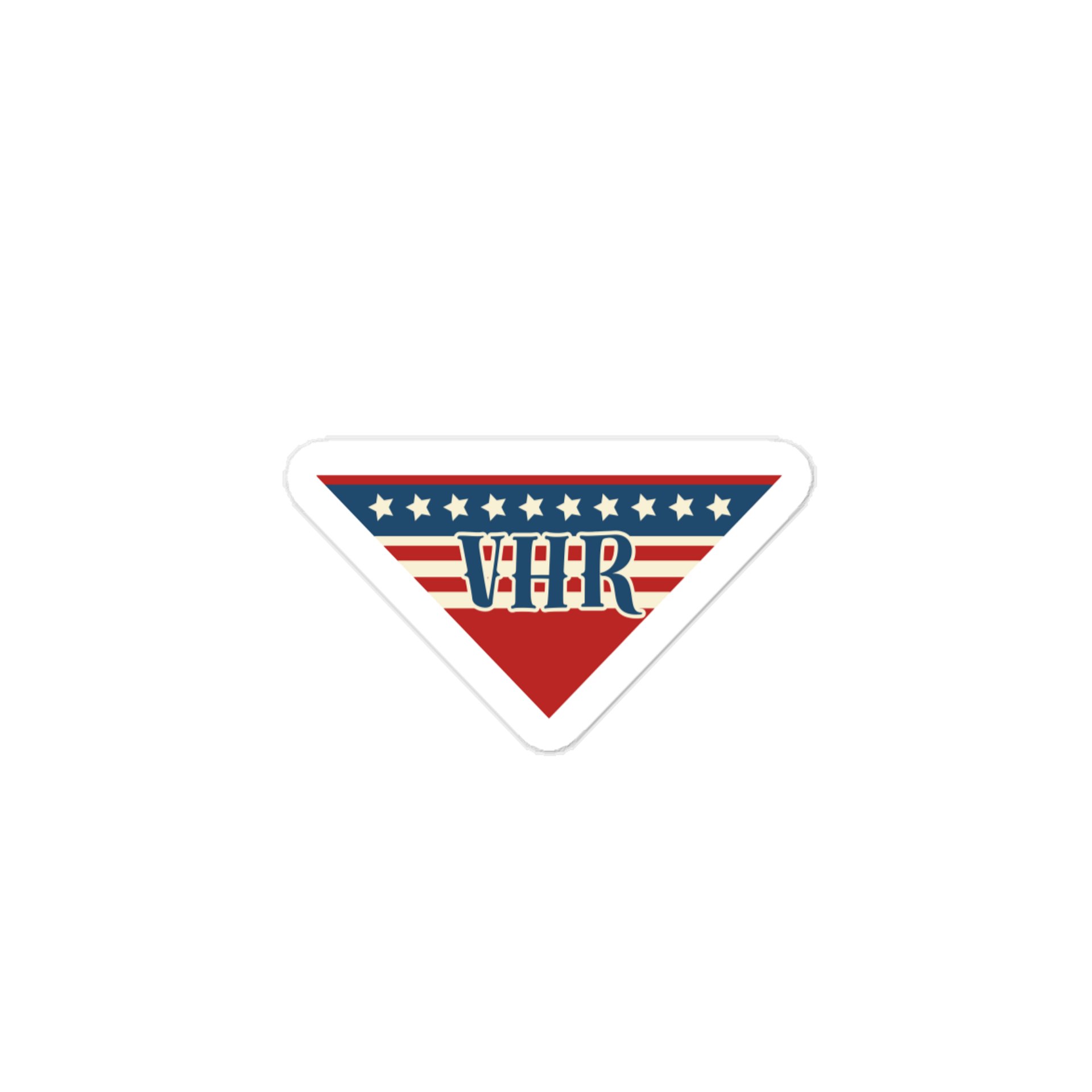 Vintage Harleys Revived Triangle Sticker – Red, White & Blue product image (1)