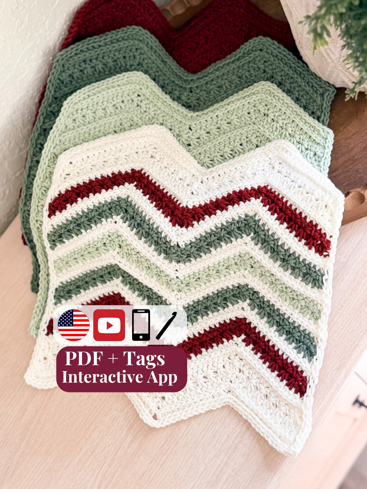 Chevron Petal Loop Stitch Crochet Washcloth Pattern product image (1)