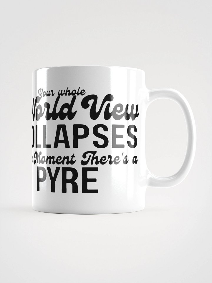 Whole world view set on fire | White Glossy Mug by Mugz | Left handed product image (1)