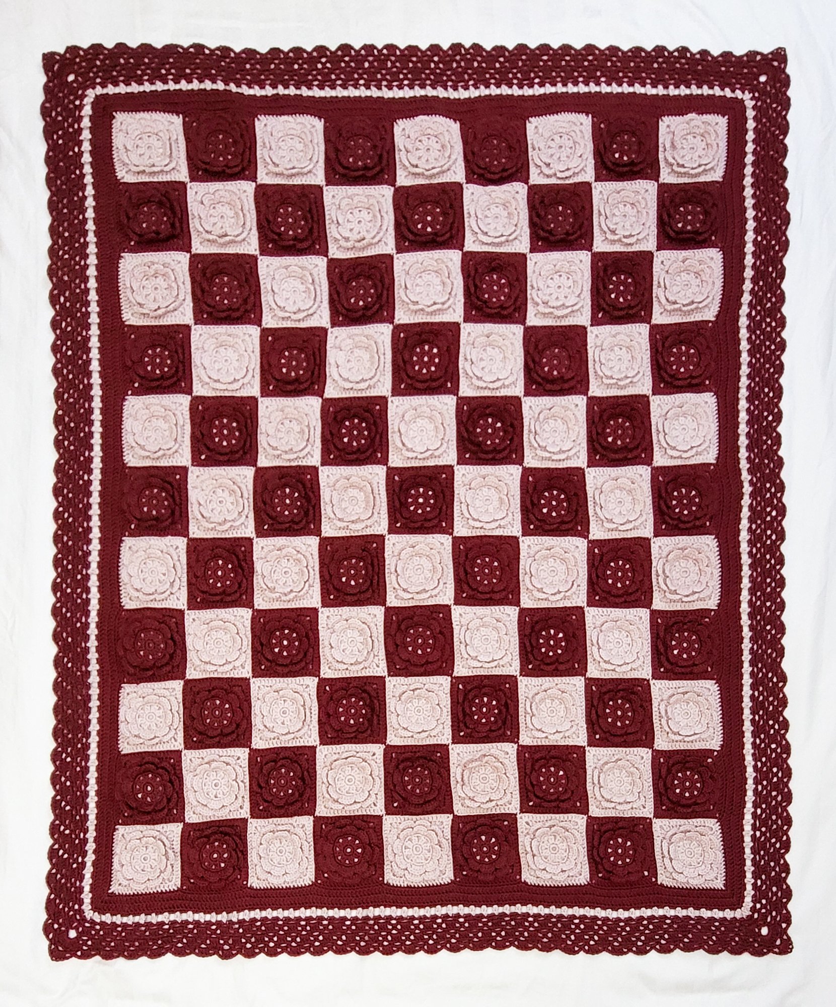 Checkered Rose Blanket Crochet Pattern product image (2)