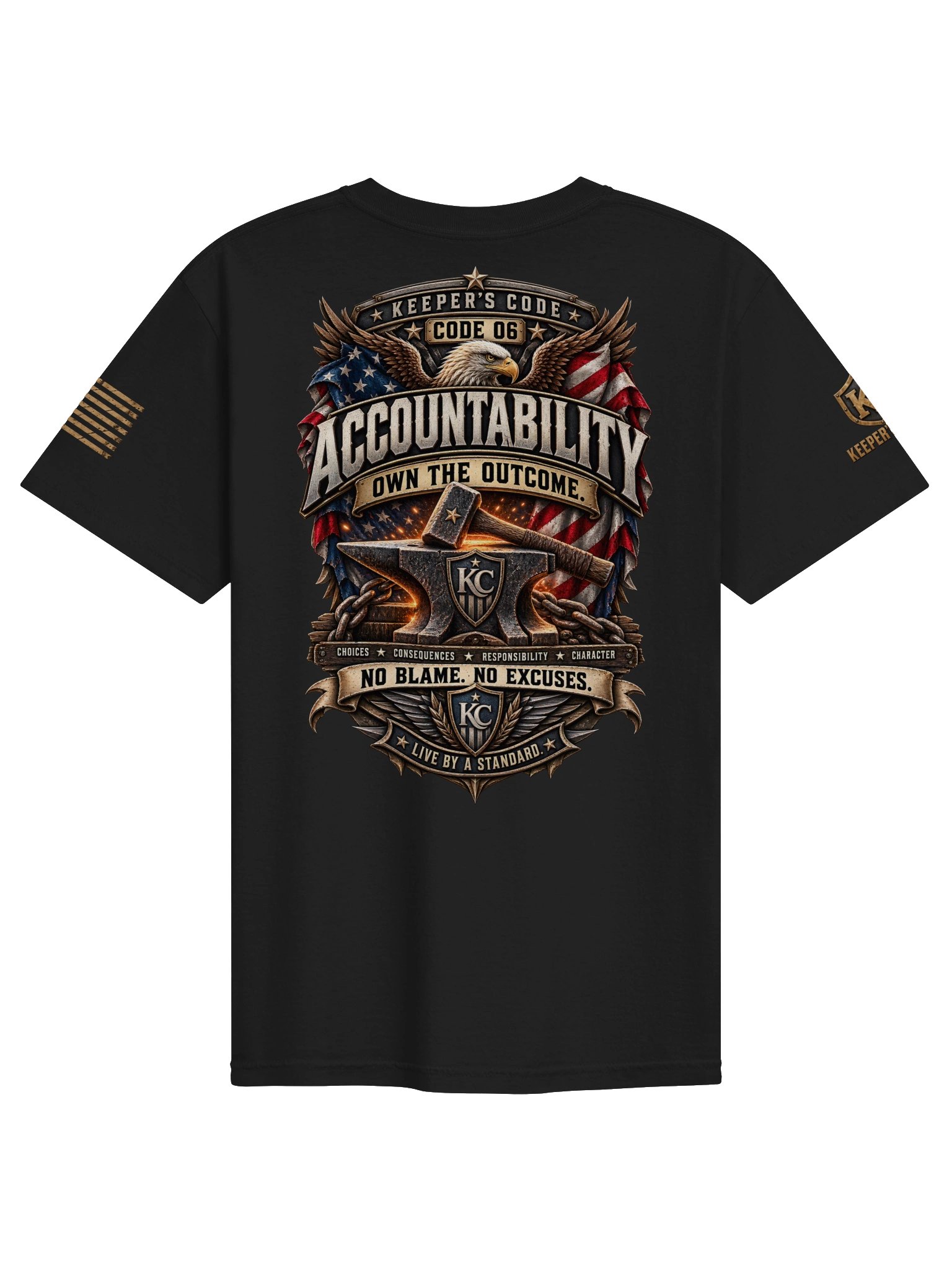 Men’s Accountability Anvil & Eagle Patriotic Graphic T-Shirt product image (3)
