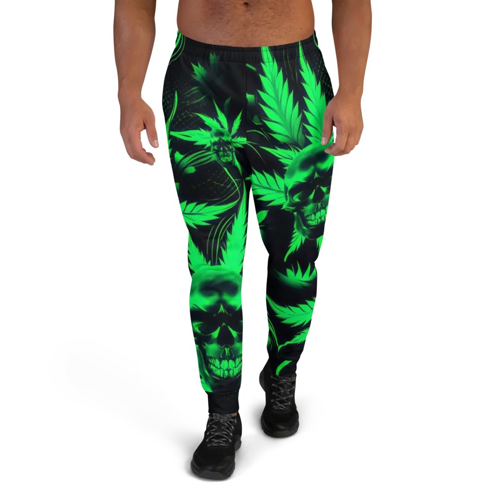 Glowing Green Skulls Men's Joggers product image (2)