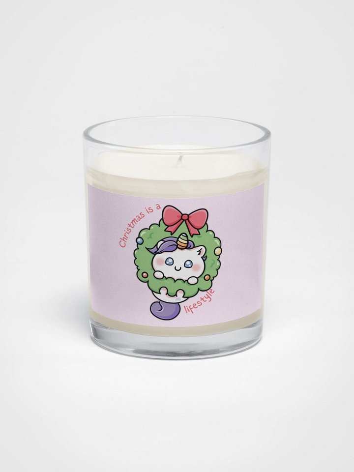 Unicorn Christmas Wreath Soy Wax Candle product image (1)