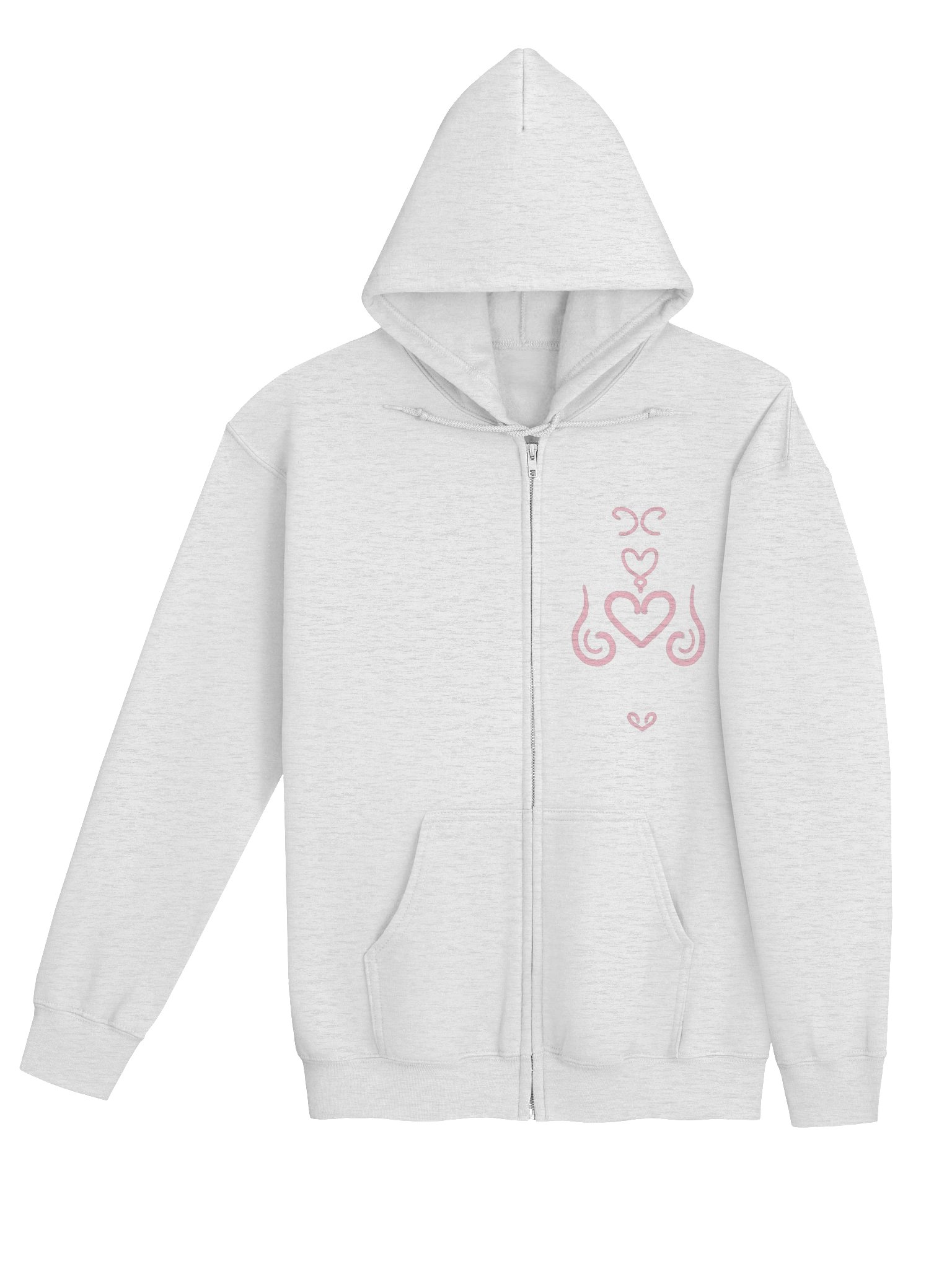 pink heart ornamental zip up hoodie product image (4)