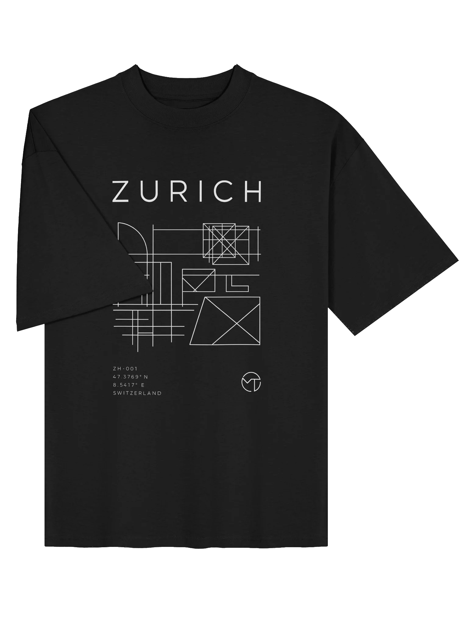 Zurich Blueprint Oversized T-Shirt product image (8)