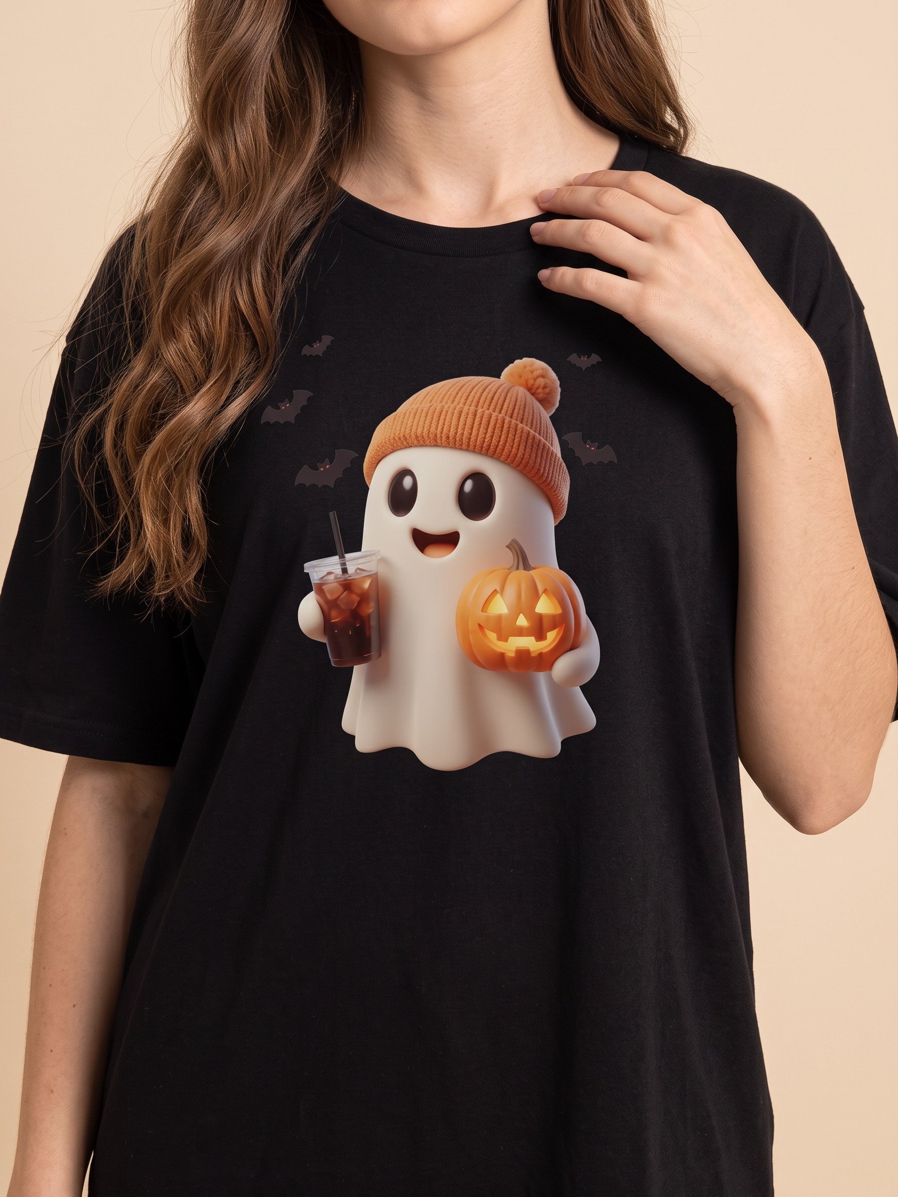 Cute Ghost T-Shirt | Halloween Iced Coffee & Pumpkin Tee product image (12)