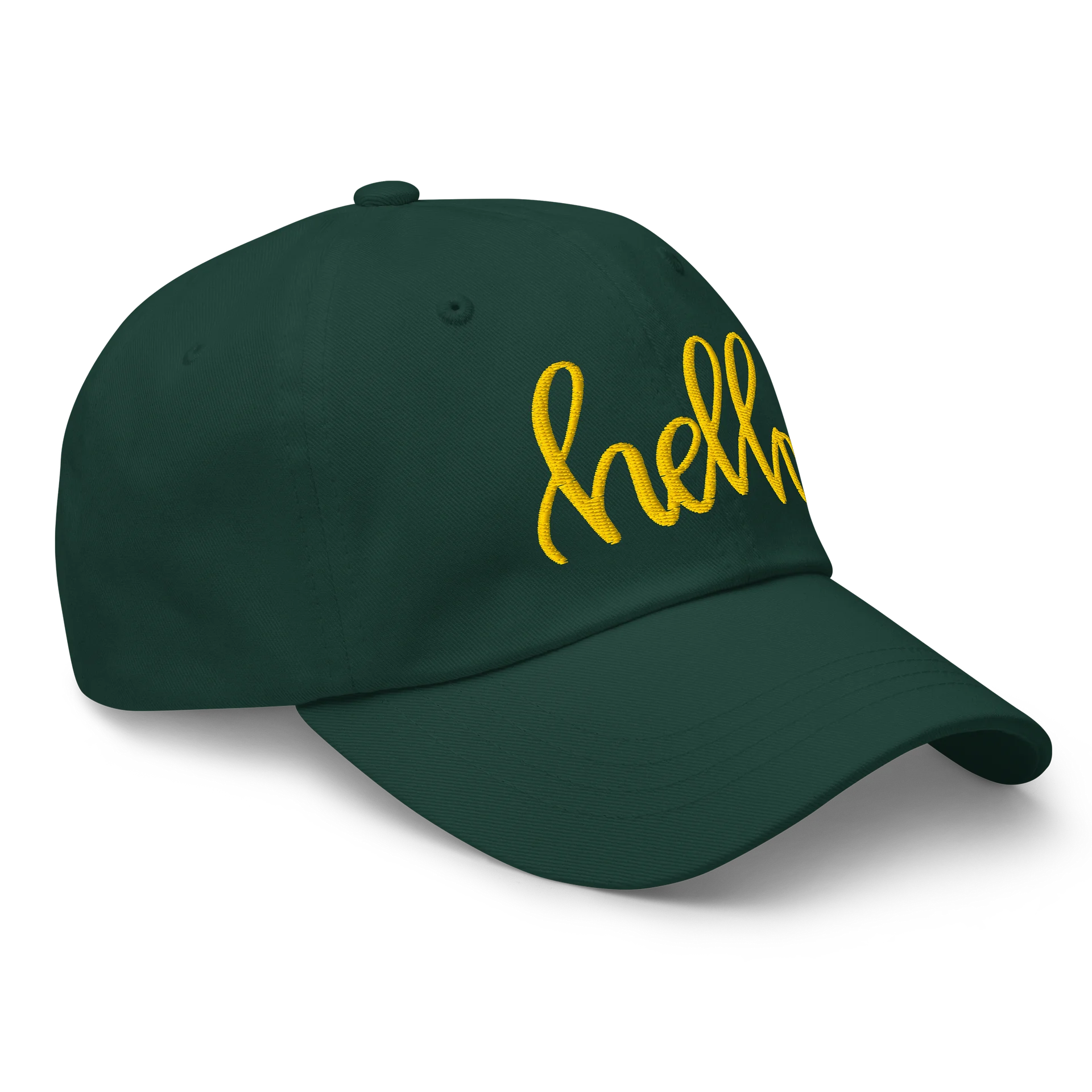 AK’s Hello! — Soft Golden Yellow on Green - Hat product image (3)