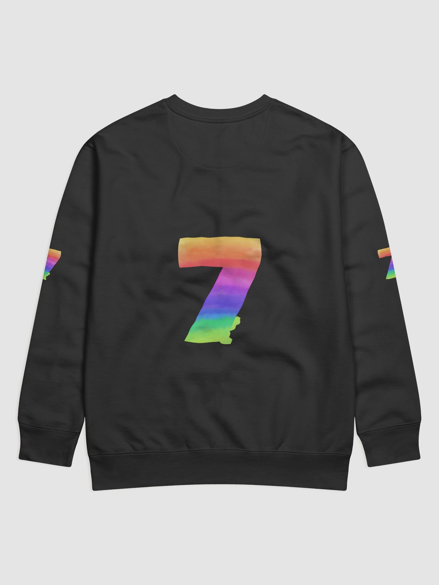 Rainbow Number 7 Sweatshirt – Minimalist Gradient Unisex Crewneck product image (34)