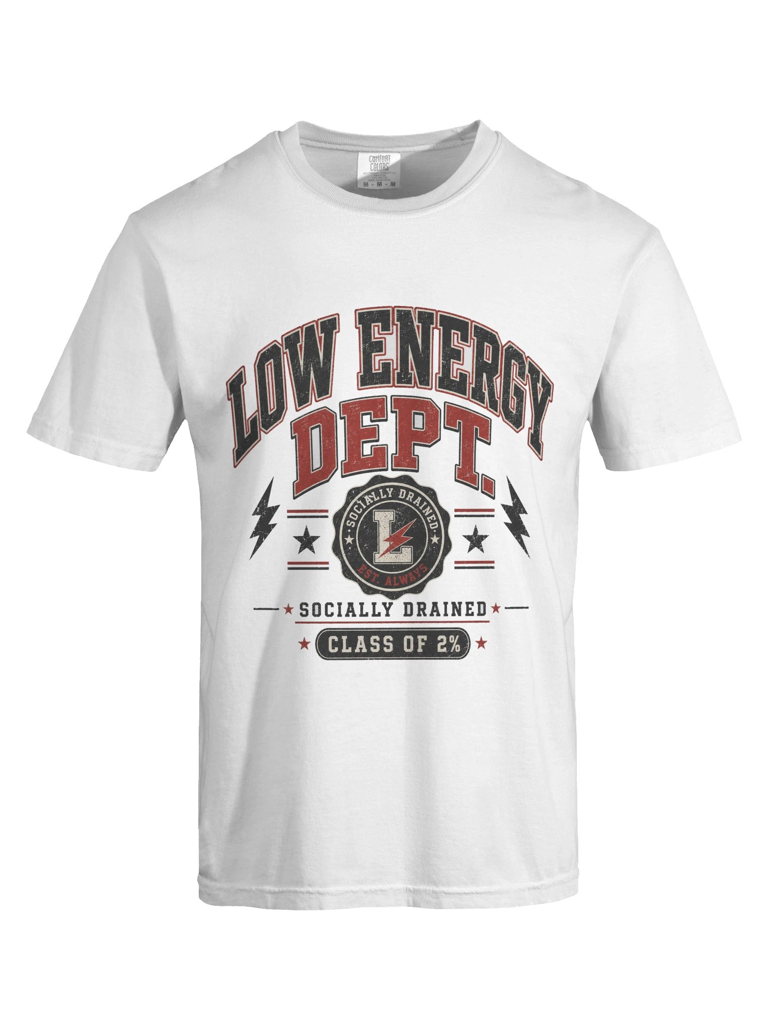 Low Energy Dept Vintage Tee – Funny Socially Drained Graphic Shirt product image (5)