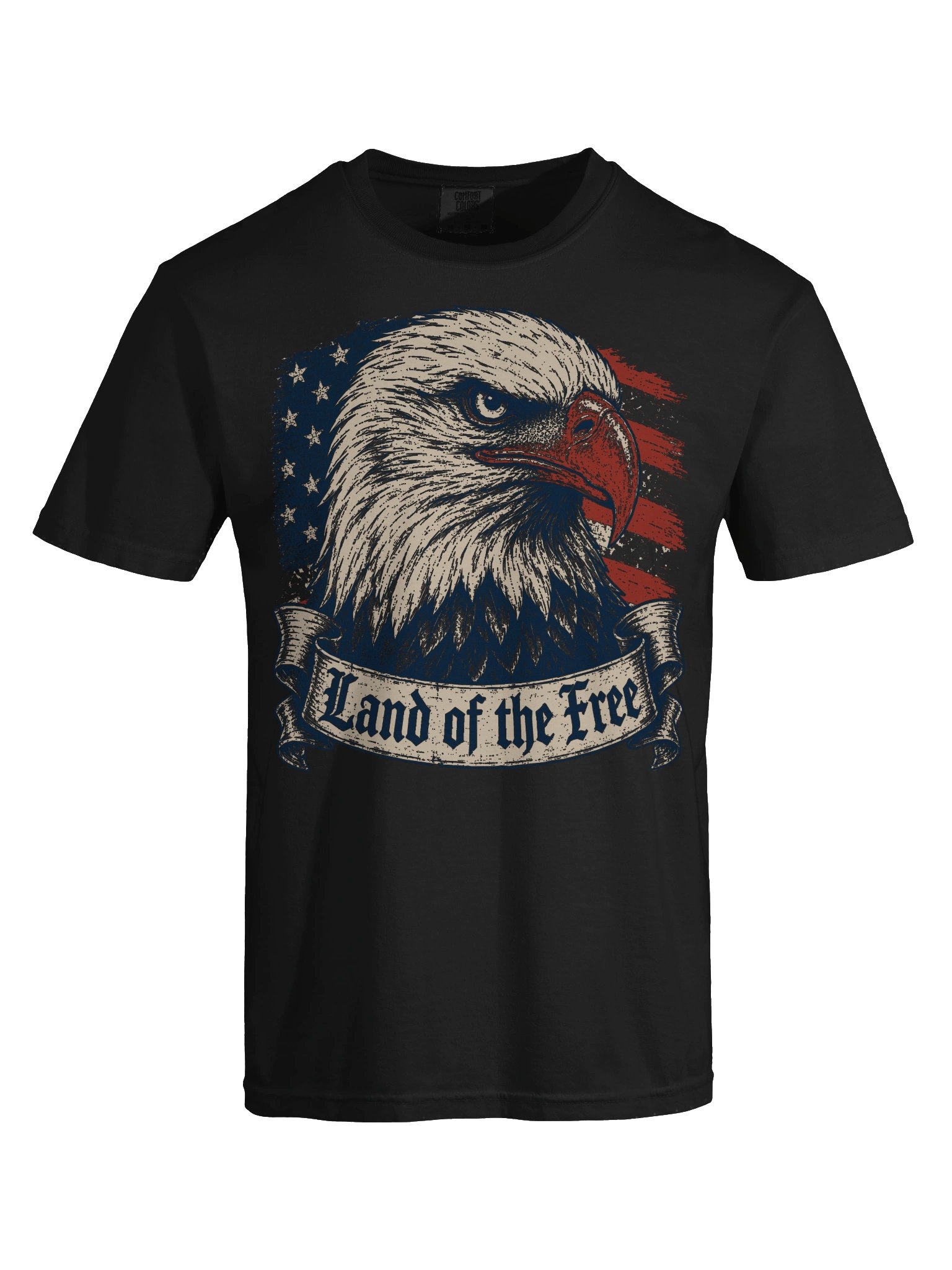 Land of the Free T-Shirt | Patriotic American Eagle Vintage Graphic Tee product image (5)