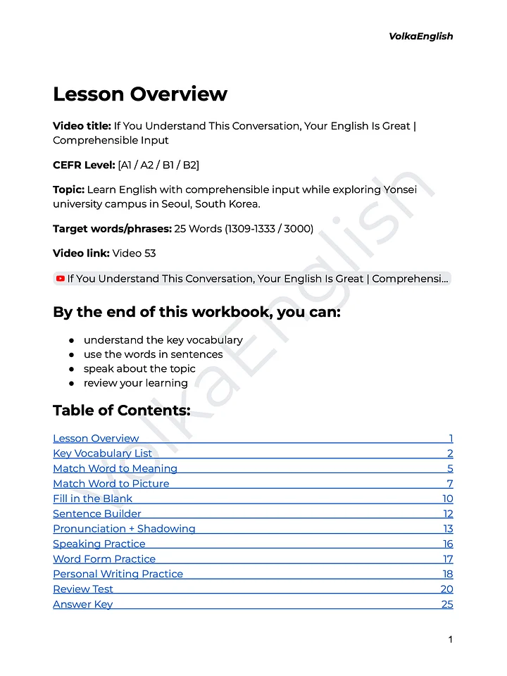 If You Understand This Conversation, Your English Is Great | Comprehensible Input - Video 53 Study Pack product image (2)