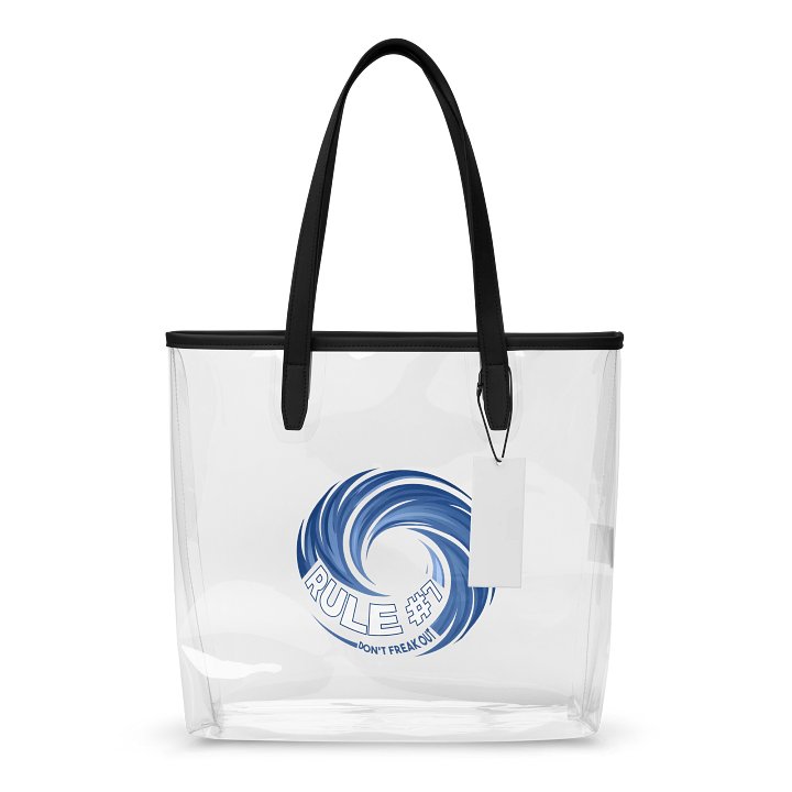 Rule #7 Clear Tote Bag Blue and White product image (1)