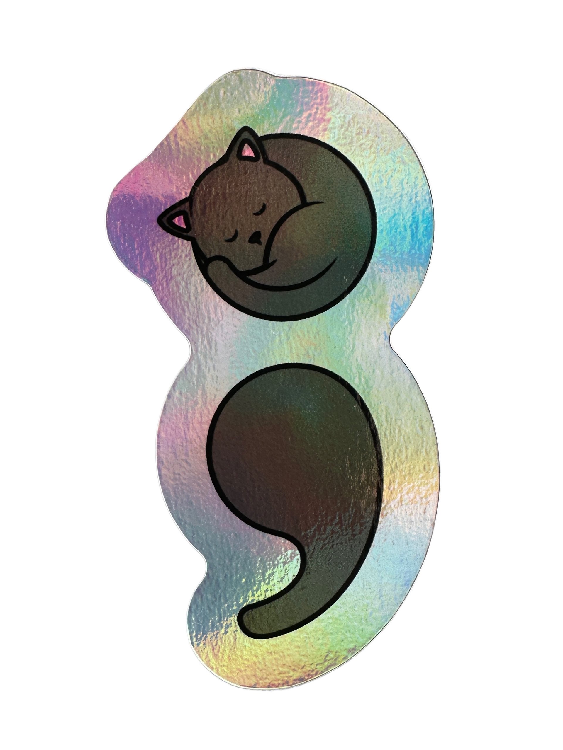 Semicolon Cat holographic sticker product image (1)