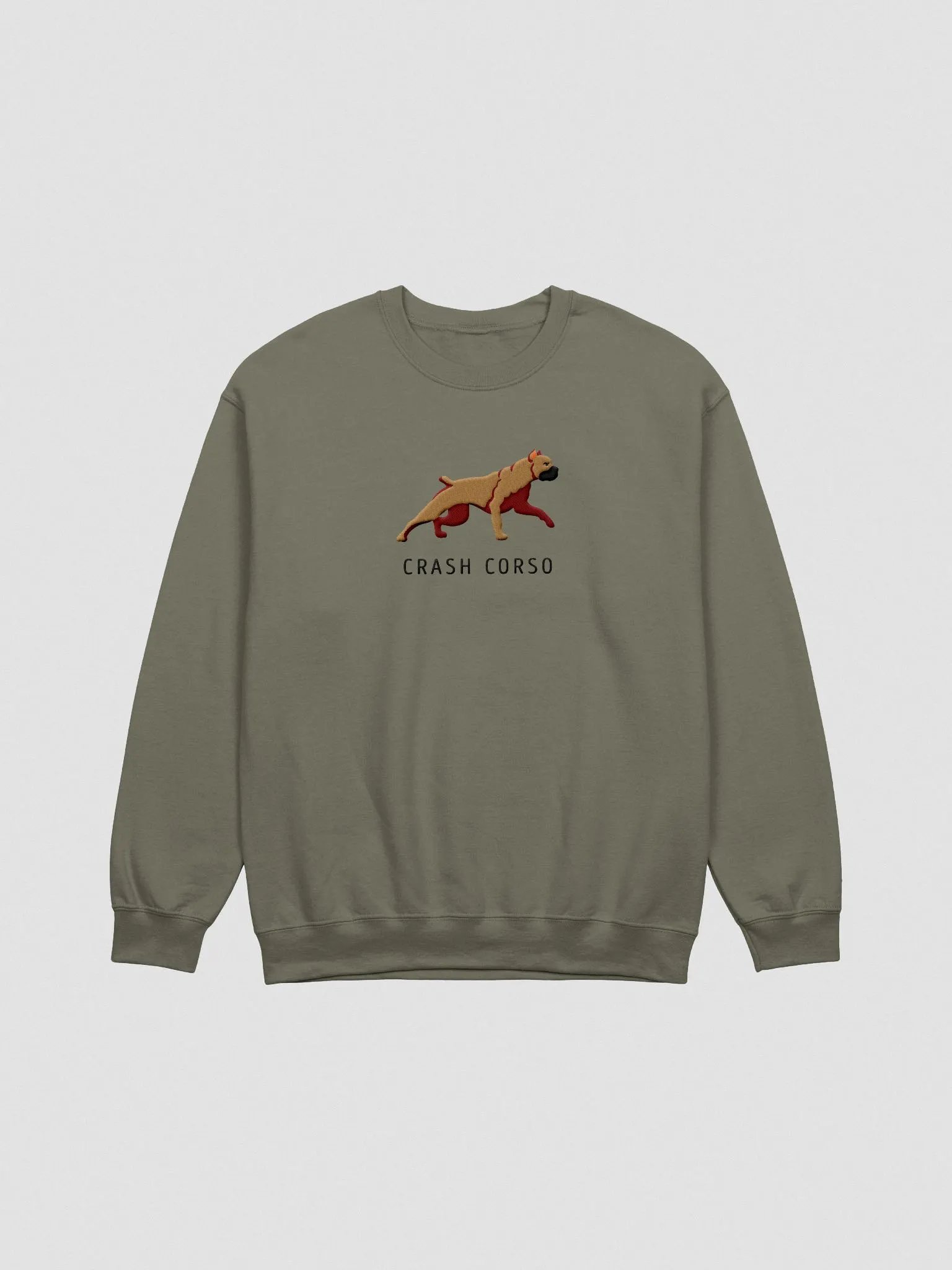 Crash Corso Sweatshirt (Embroidered) of a Cane Corso(Tan/Fawn) product image (4)