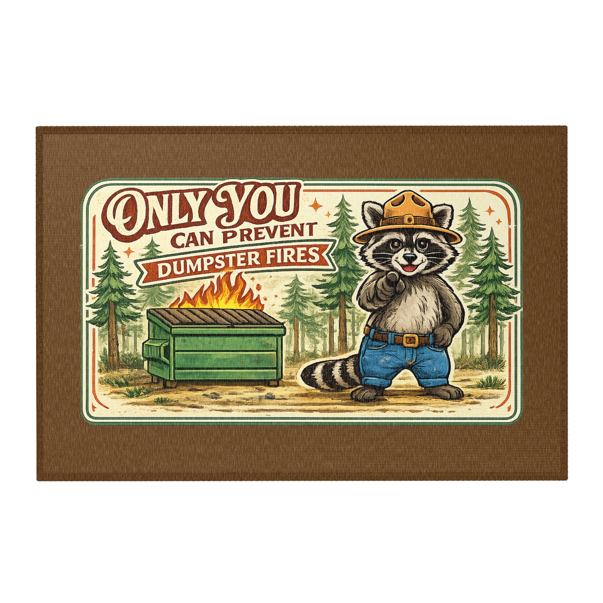 Dumpster Fire Raccoon Area Rug product image (2)