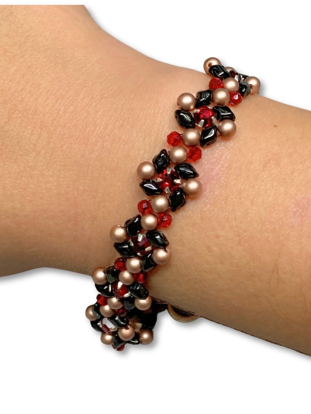 Cherry Picked Crystal Beaded Bracelet - Red/Black product image (1)