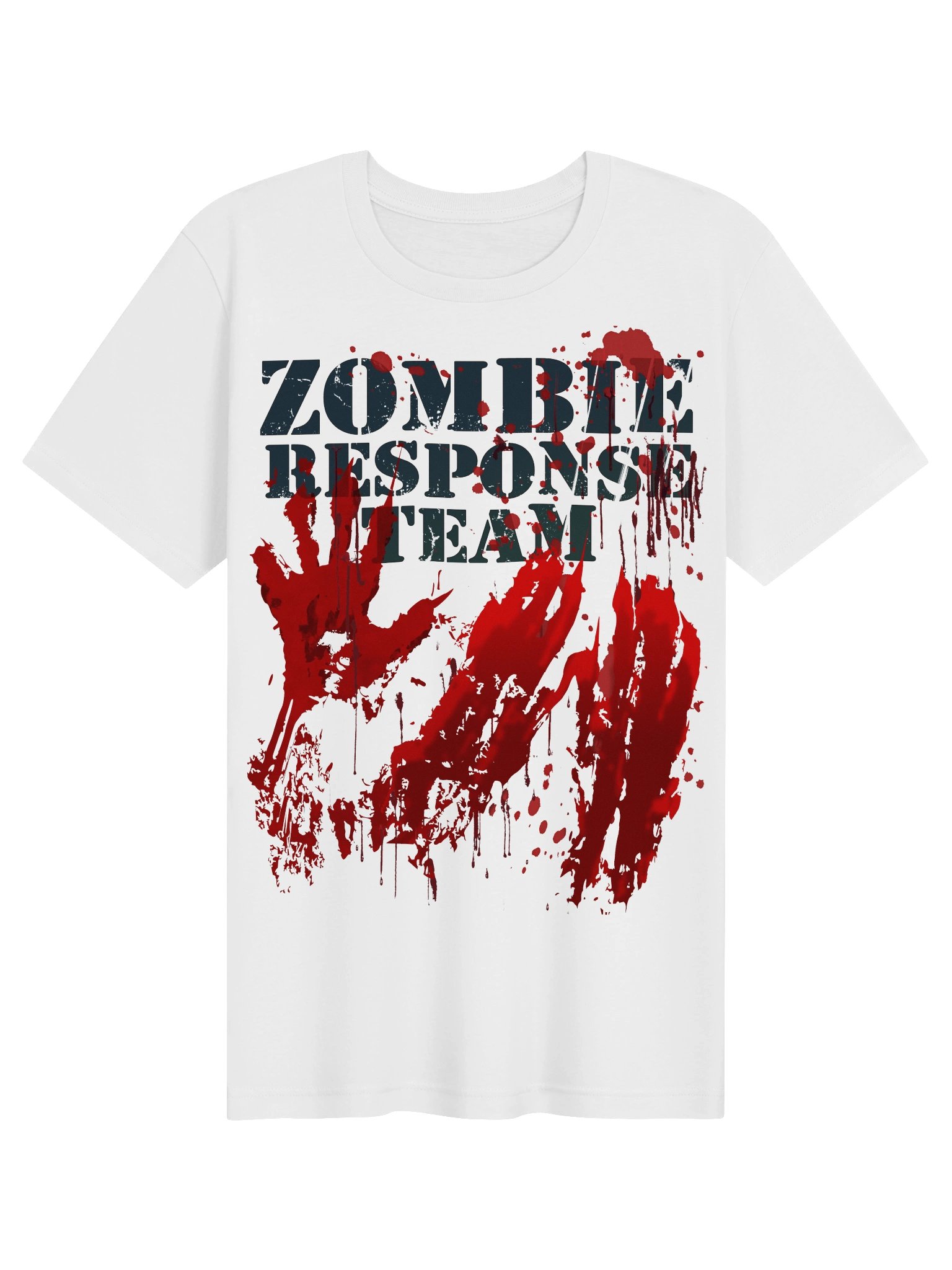 Zombie Shirt Blood Splatter Zombie Response Team Hand Prints product image (1)