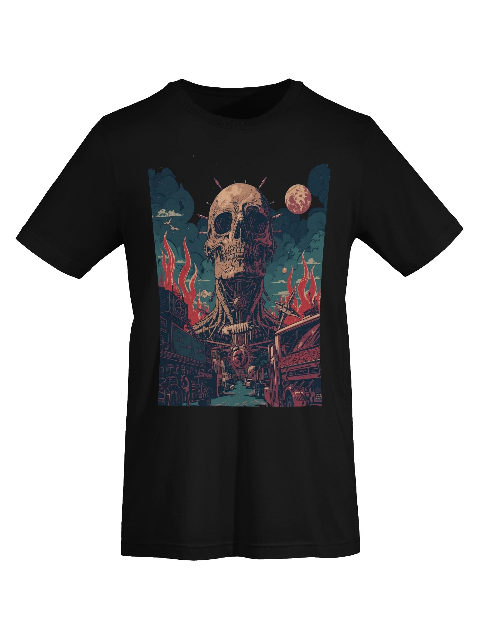Retro Sci-Fi Skull City Lightweight T-Shirt product image (4)