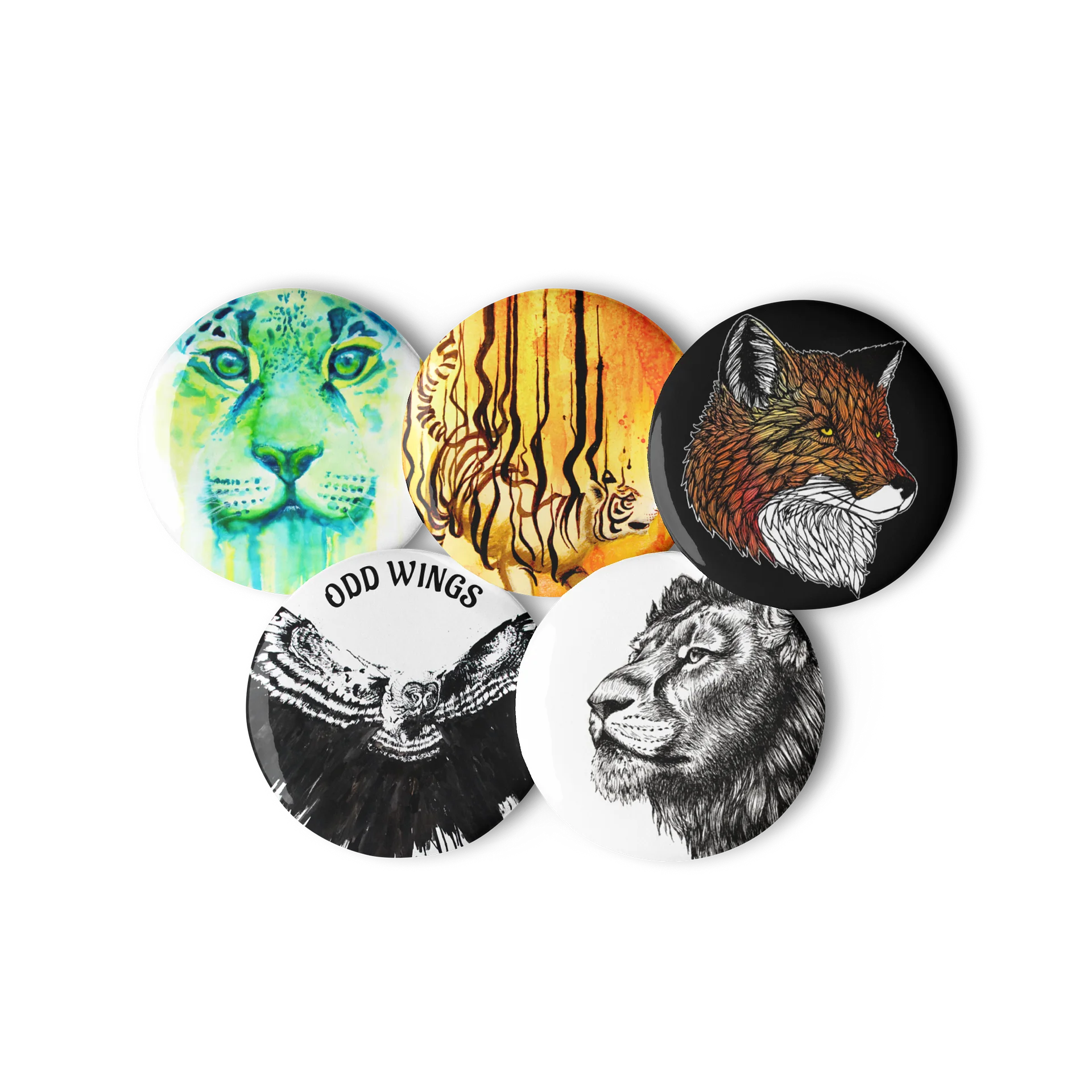 Classic Animals Art Pin Button Set product image (3)