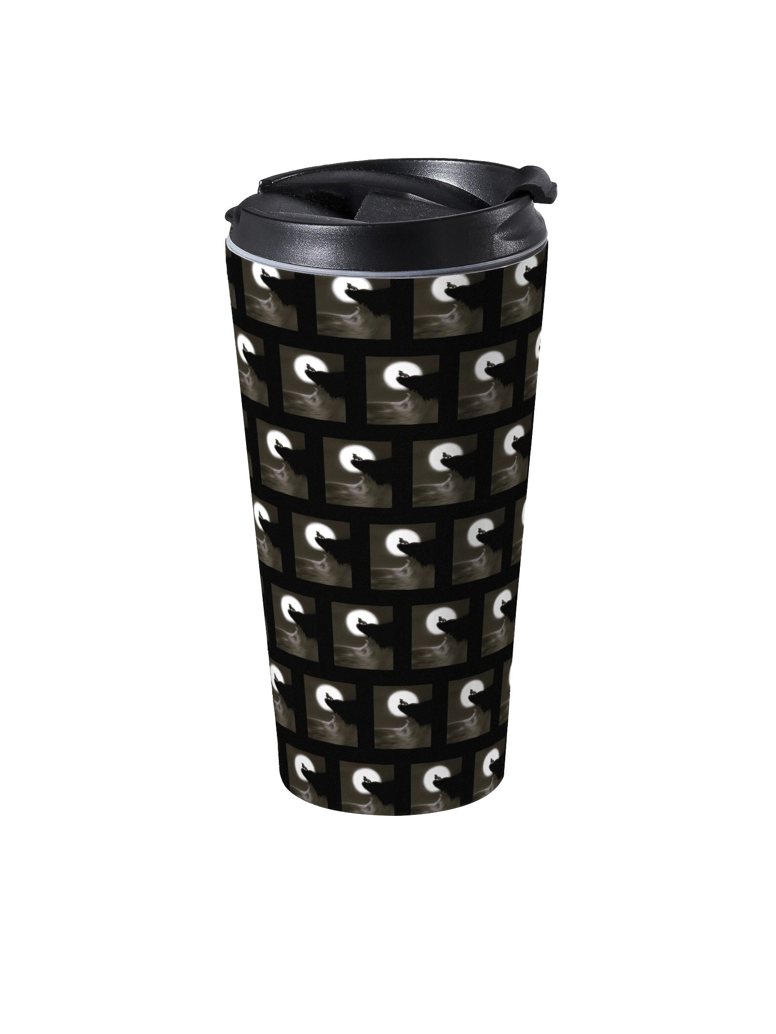 "Wolf on Cliff" Stainless Steel Travel Mug product image (1)