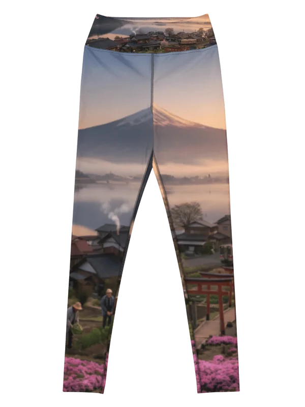 Mount Fuji High Waisted Yoga Leggings | Sun Protective Activewear product image (1)