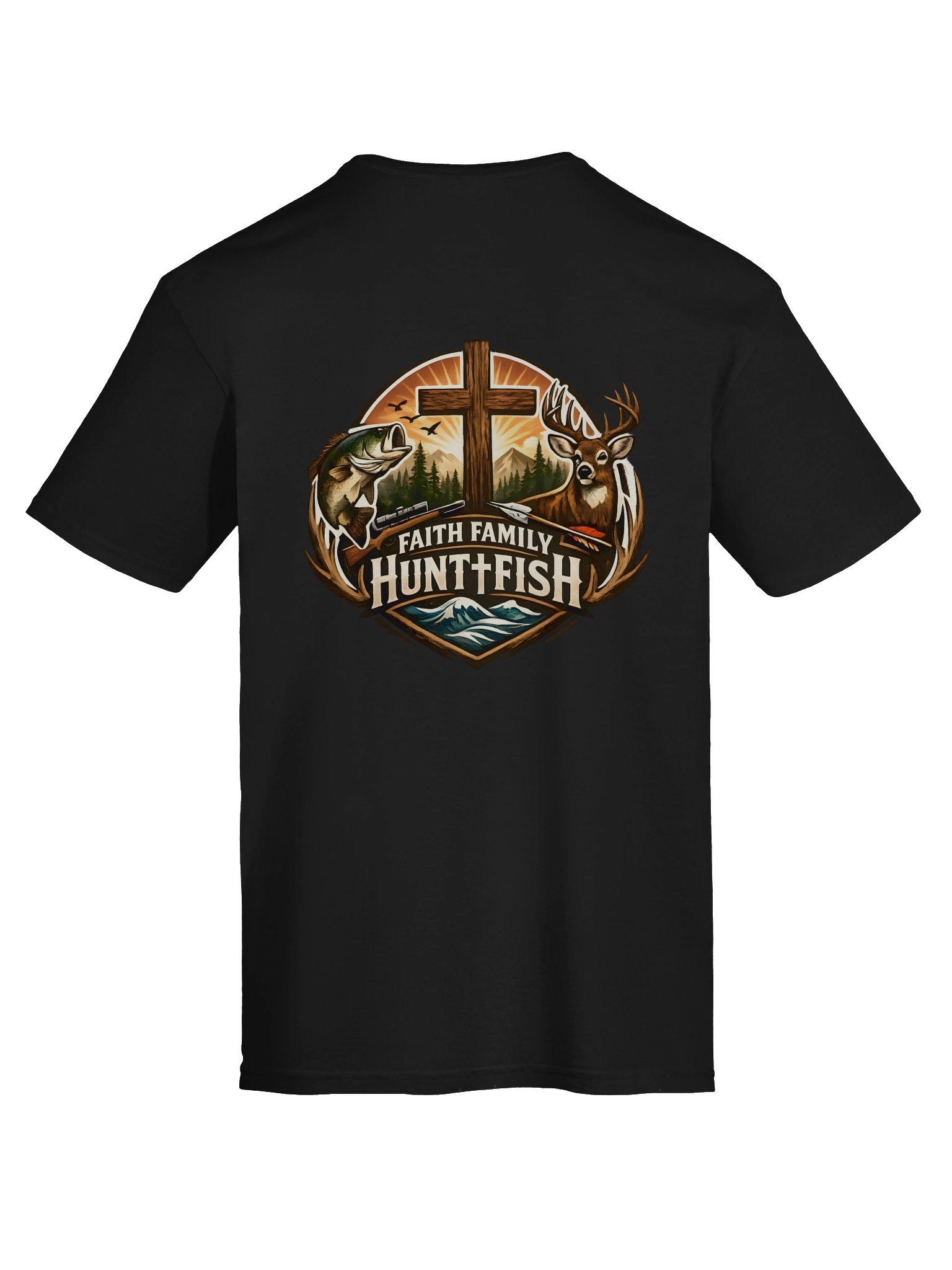 Faith Family Hunt Fish Emblem Tee product image (11)