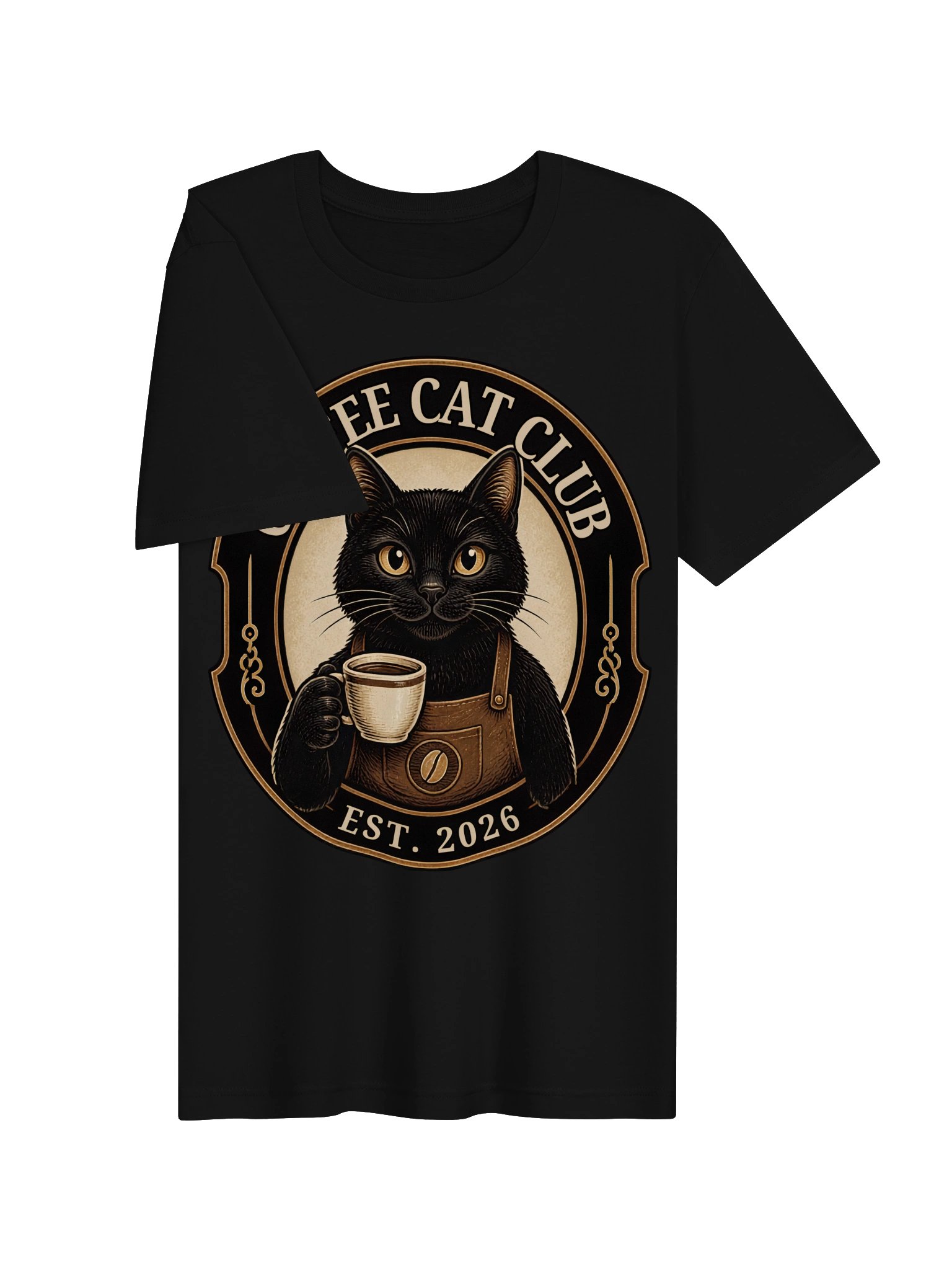 Coffee Cat Club Vintage Black Cat Coffee Logo T-Shirt product image (11)