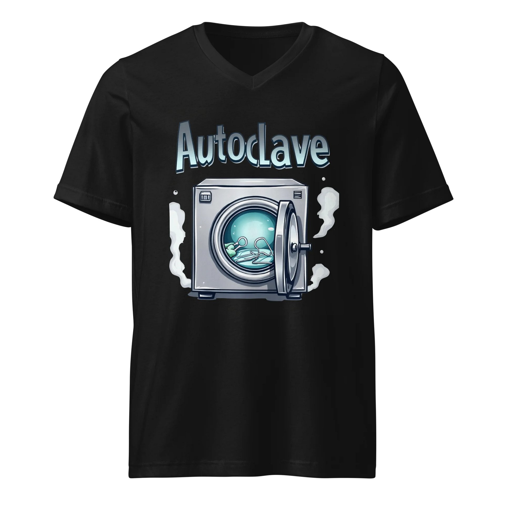 Sterilization Station Cartoon Autoclave V-Neck Tee product image (1)
