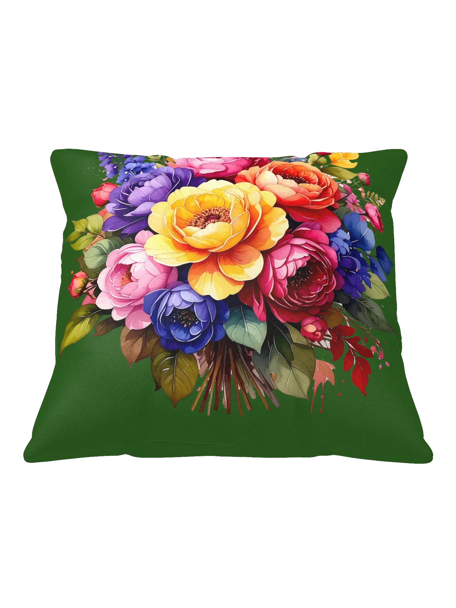 Columbia Road Market Floral All-Over Print Pillow (Green) product image (5)