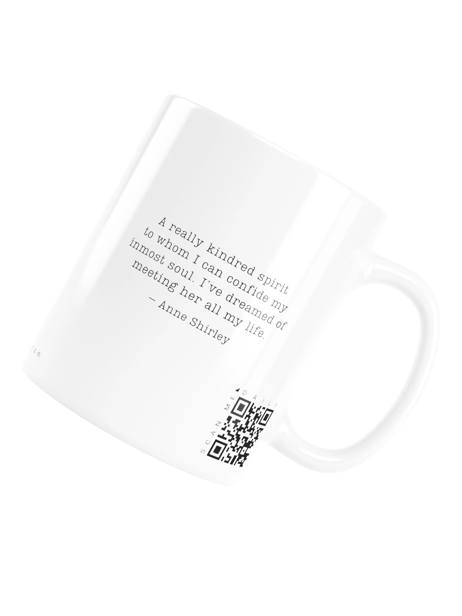 <i>Kindred Spirit</i> • QR Mug<br /> With 160 Daily Quotes<br /> <small>Quotes from beloved novel<br />Anne of Green Gables (1908)</small> product image (7)