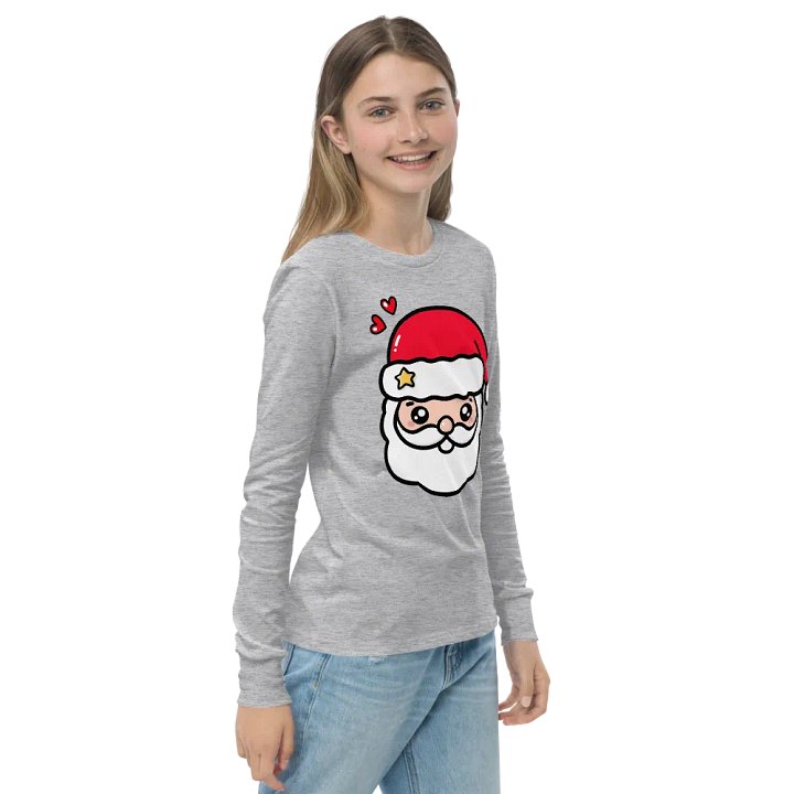 Jolly Santa's Smiling Face Long Sleeve Tee product image (2)