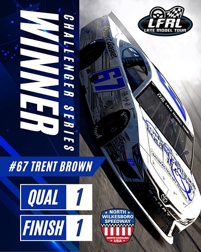 ✅ First career pole
✅ First career laps led
✅ First career win

Trent Brown took total control of a wild Justin Brooks Design...