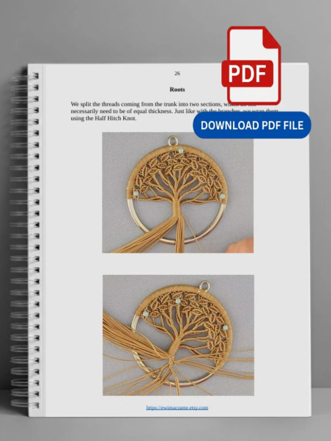 Micro Macrame Tree Pendant — Photo Tutorial product image (5)