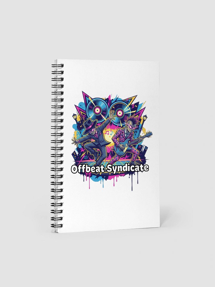 Neon Party Logo Offbeat Syndicate Spiral Notebook product image (1)
