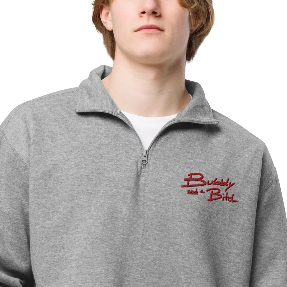 Bubbly and a B*tch (cherry shadow design) embroidered quarter zip product image (10)