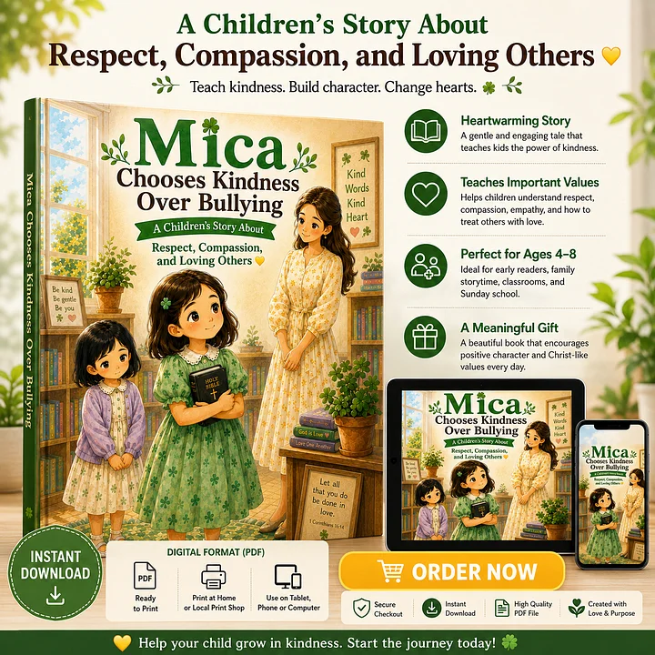 Mica Chooses Kindness Over Bullying | Children’s Storybook PDF | Printable | Ages 3–6 | Instant Download product image (1)