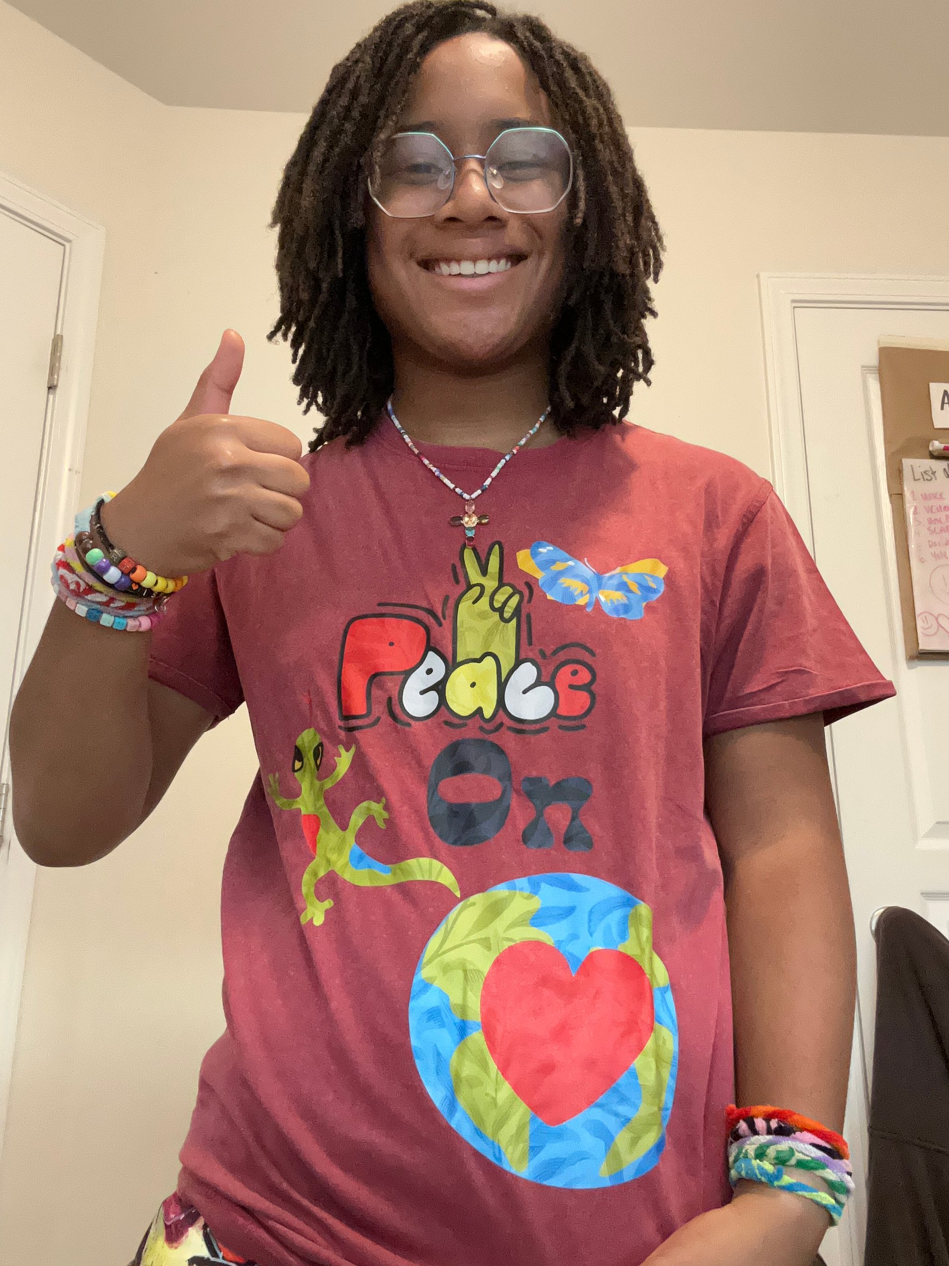 Peace on earth t-shirt unisex sizing product image (2)