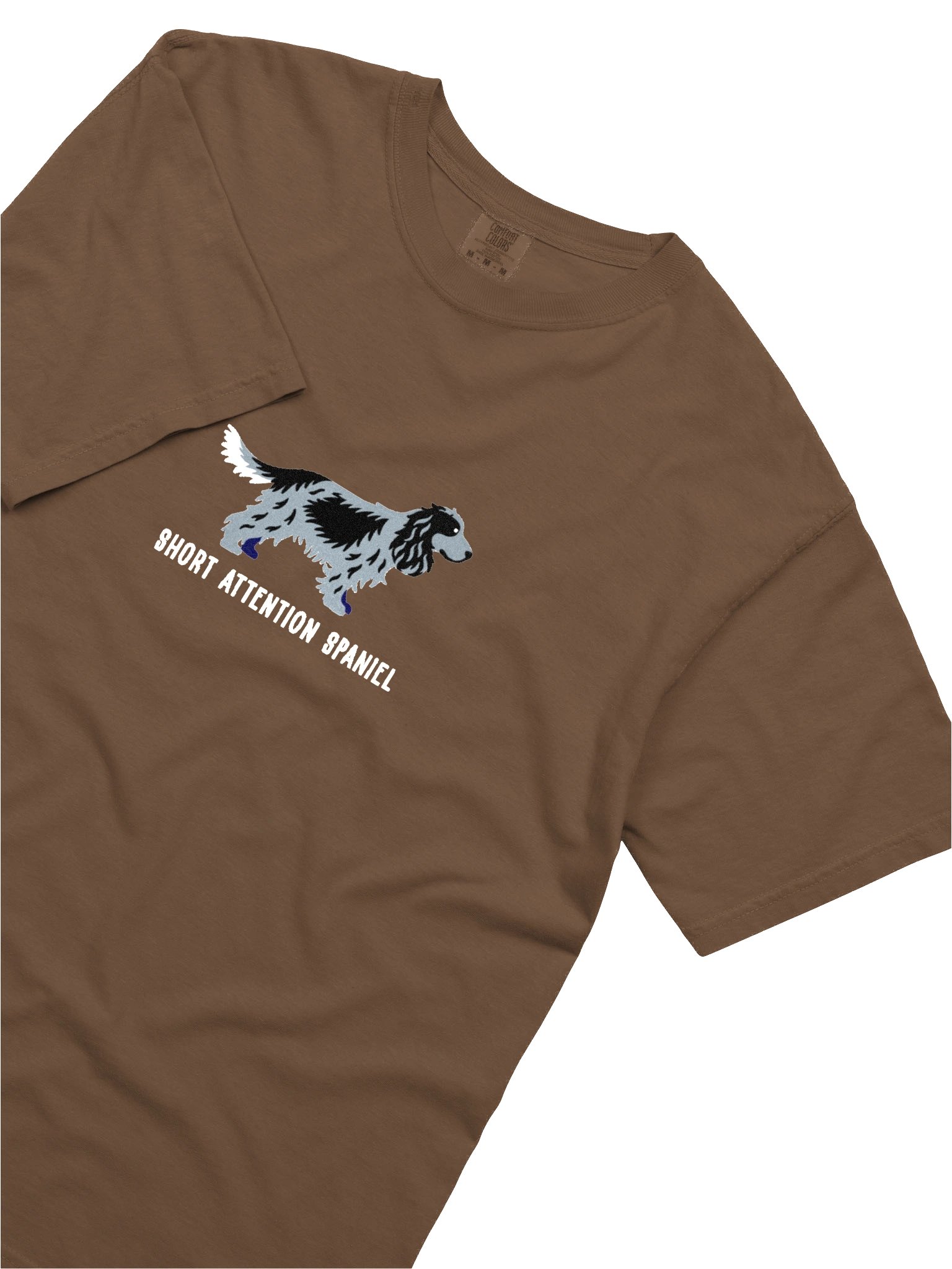 Short Attention Spaniel T-Shirt(Embroidered) of an English Cocker Spaniel(Blue Roan) product image (8)