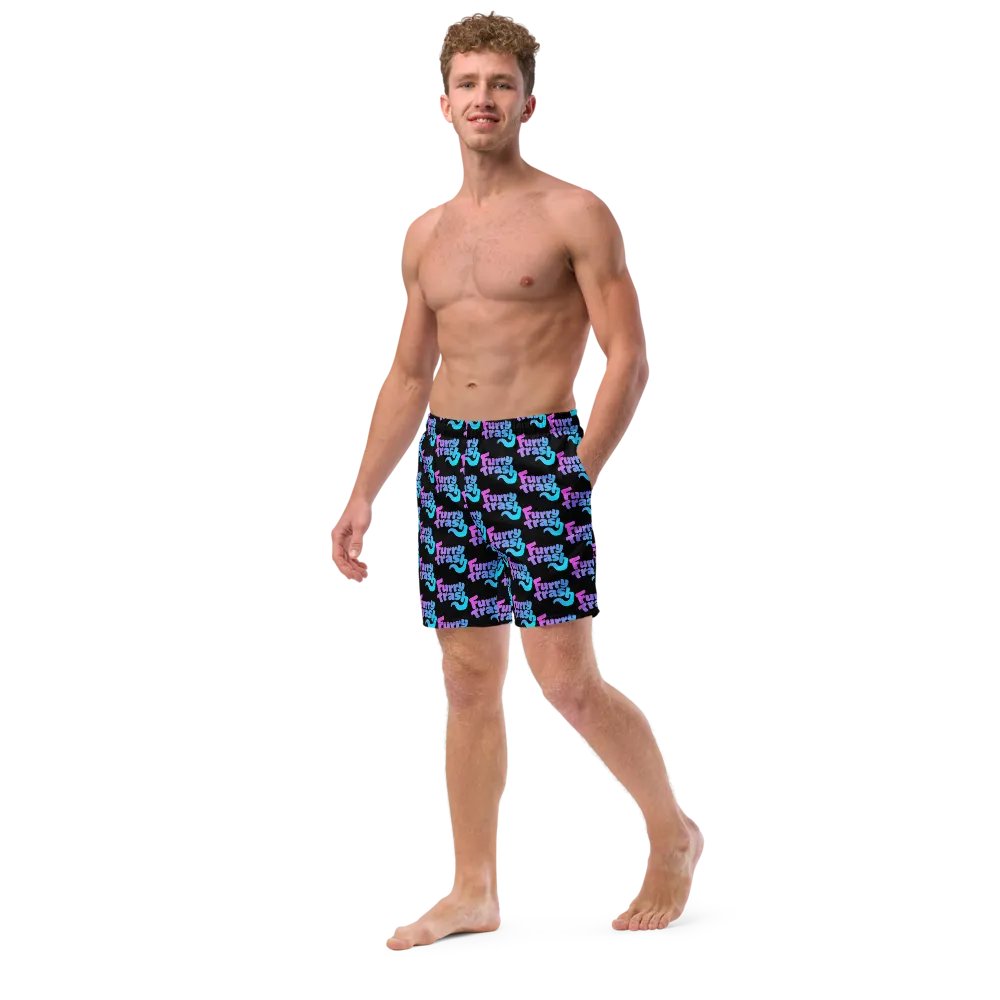 Furry Trash Swimtrunks – Bubble Logo (Twilight on Black) product image (4)