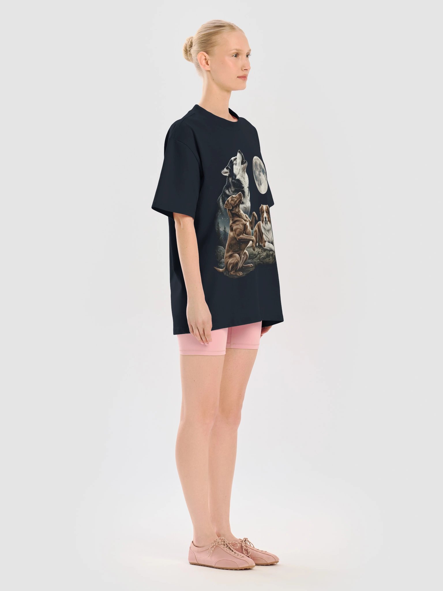 Moonlit Howl – Three Dogs Under the Full Moon T-Shirt product image (31)