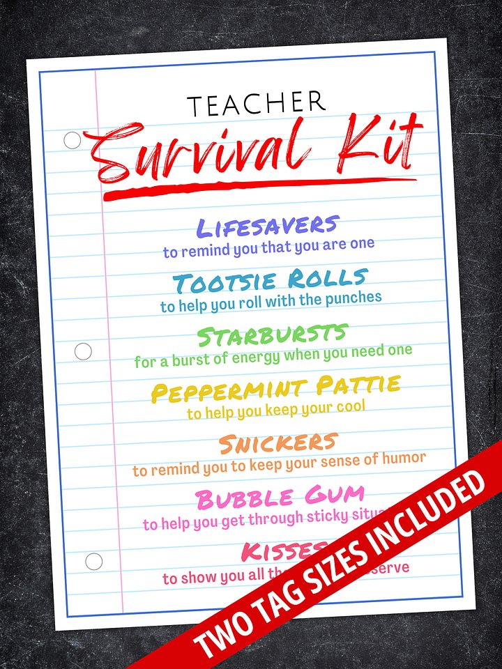 Teacher Survival Kit Gift Tags product image (1)