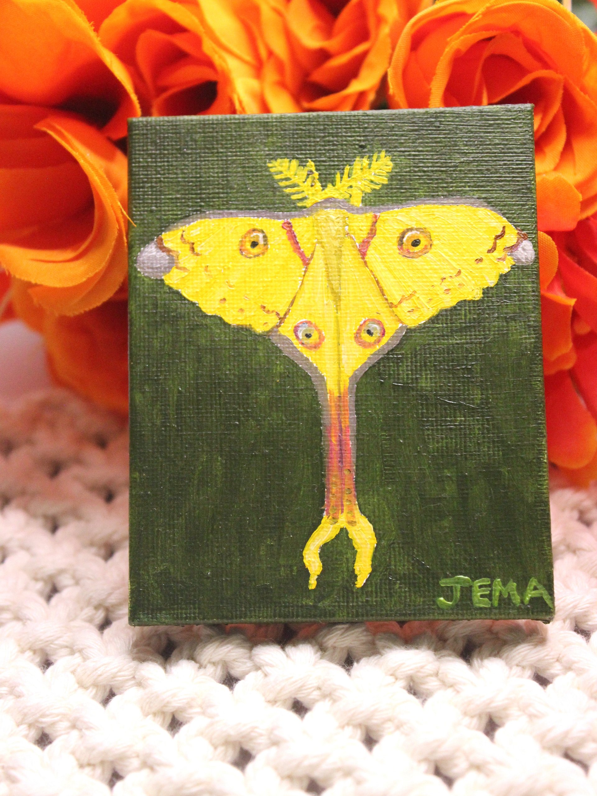 Comet Moth Mini Oil Painting product image (1)