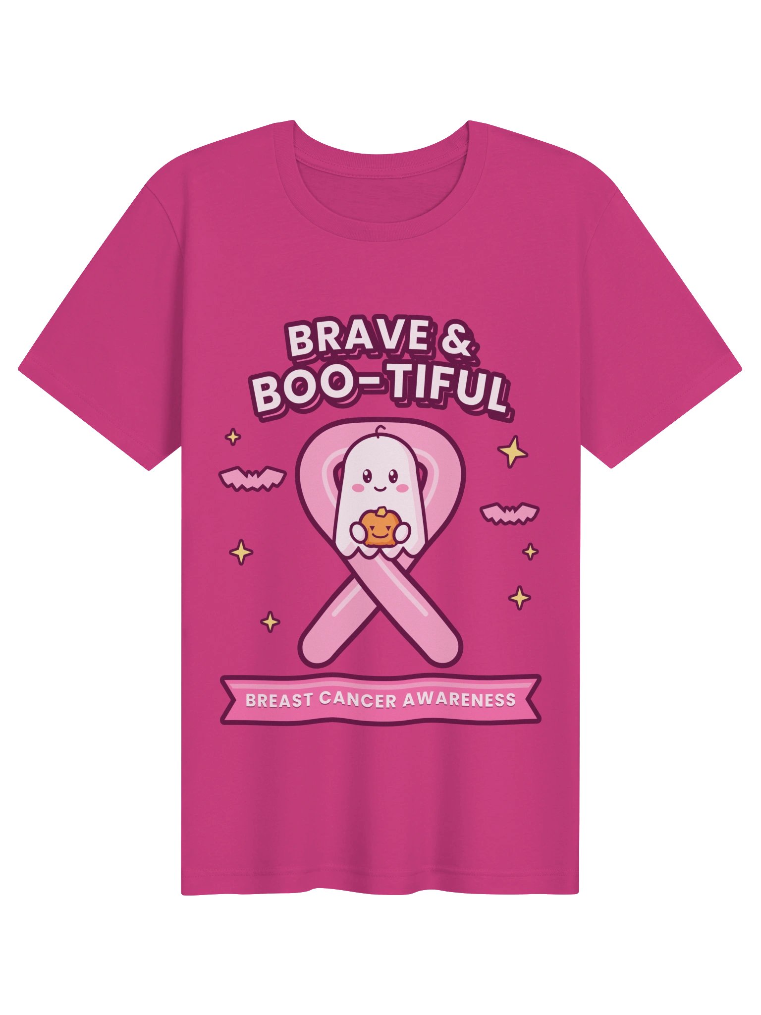 Brave & Boo-tiful Pink Ribbon Tee Breast Cancer Awareness Shirt product image (1)