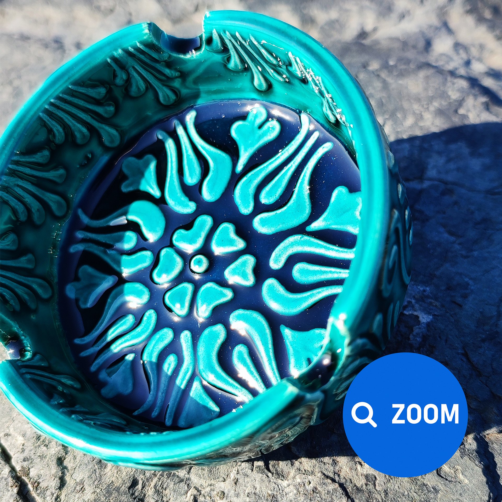 Handmade Turquoise Ceramic Ashtray – Unique Artisanal Home Decor, directly from the shores of the Bosphorus! product image (3)