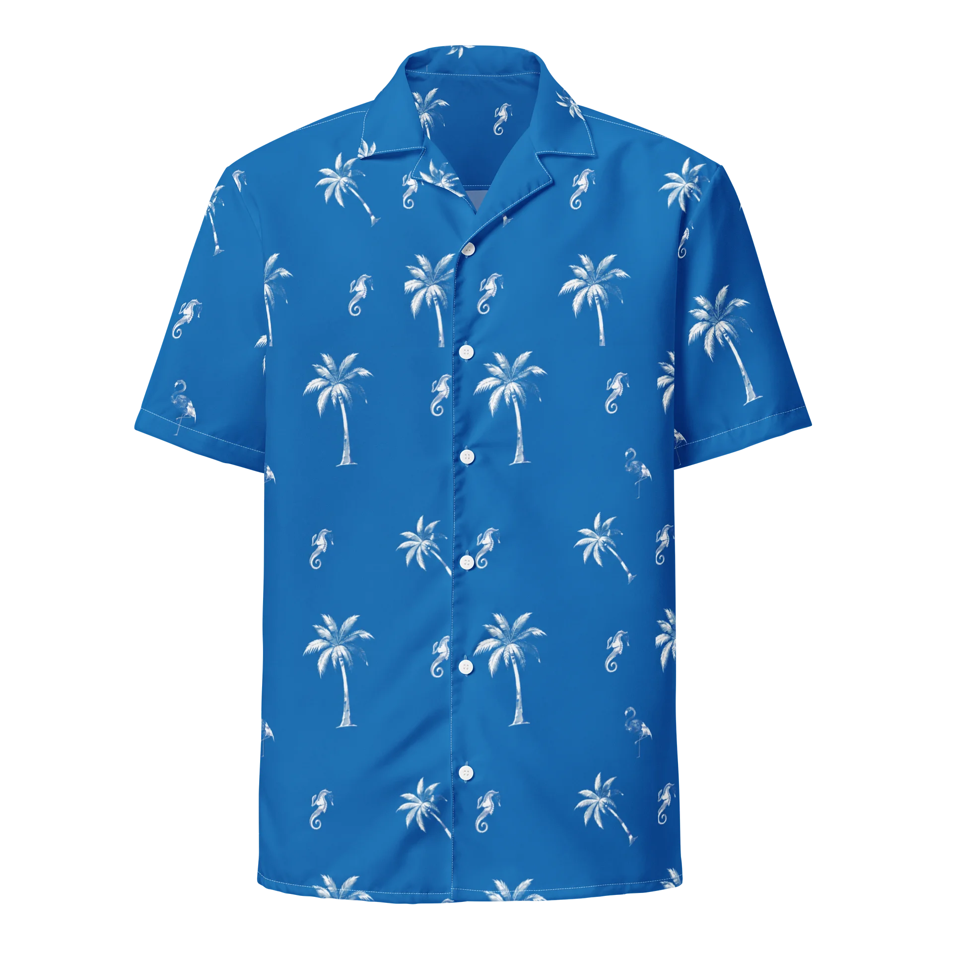 GTA VI Jason Duval Tropical Palm Tree Blue Hawaiian Shirt product image (1)